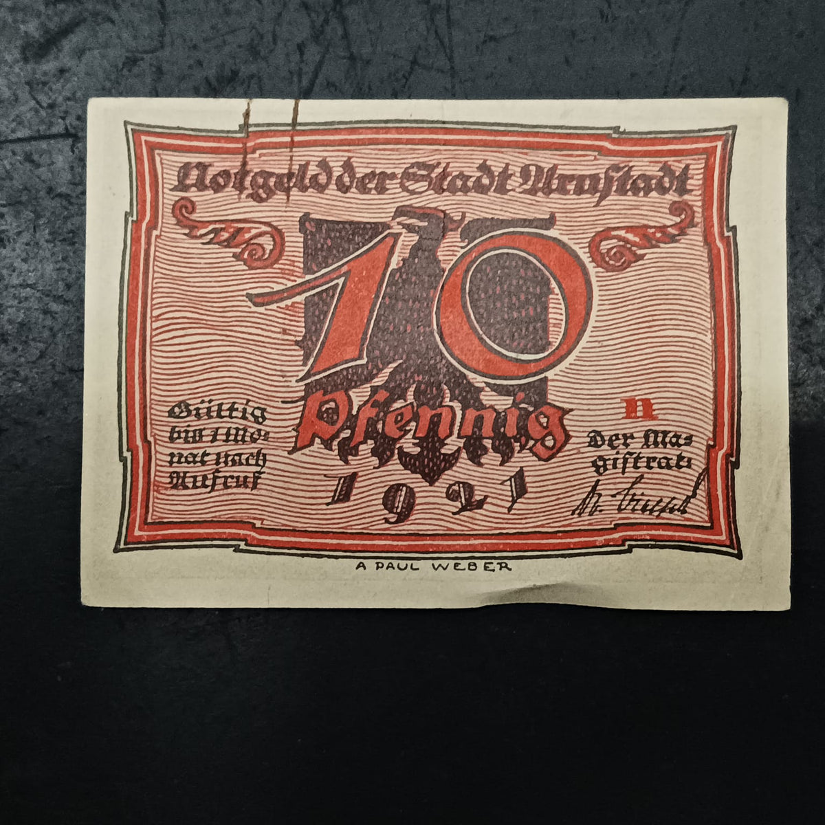 10 Pfennigs Caricature Series - Issue 4 - City of Arnstadt (Thuringia) (Federal state of Thuringia) - German Notgeld (Ref: AUC1942)