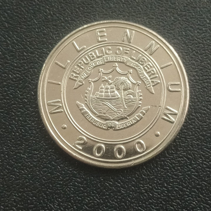 5 Dollars 2000 AUNC (Year of the Snake) - Liberia : Non Circulating Coin