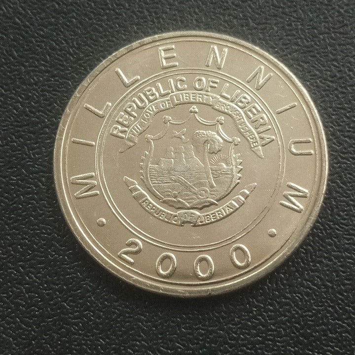 5 Dollars 2000 AUNC (Year of the Rooster) - Liberia : Non Circulating Coin