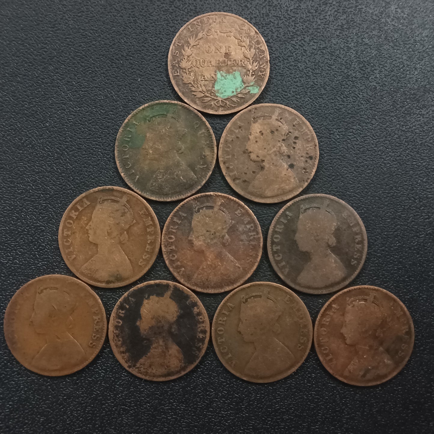 Set of 10 Different years 1/4 Anna (EIC + Victoria) - (Ref : AUC0577)