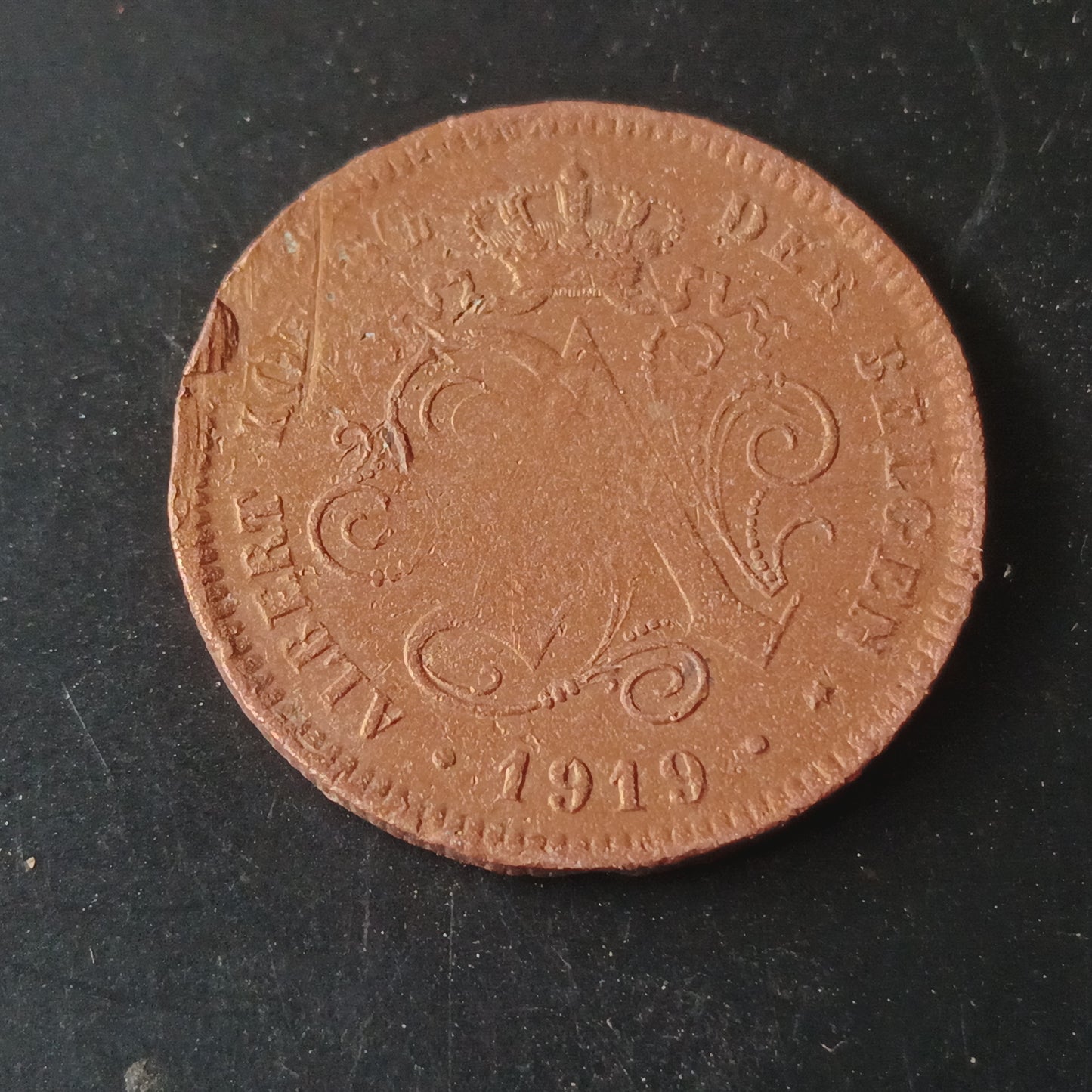 2 Centimes - Albert I (Dutch text) 1919 - Belgium (Ref : AUC1820)