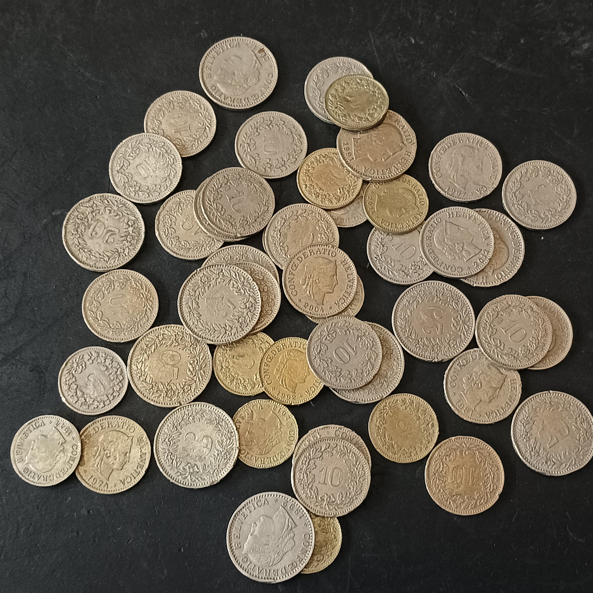Lot of 47 Coins - 5/10/20 Rappen Mixed Years - Switzerland (Ref :AUC2050)
