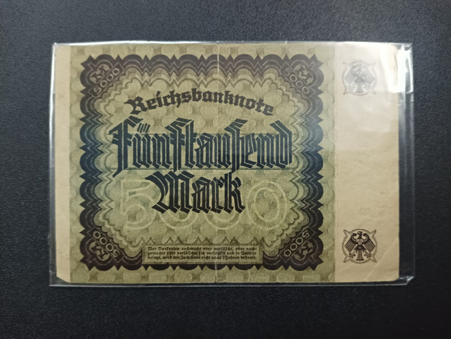 5000 Mark 1922 (Reichsbanknote) - (Ref : AUC0774)