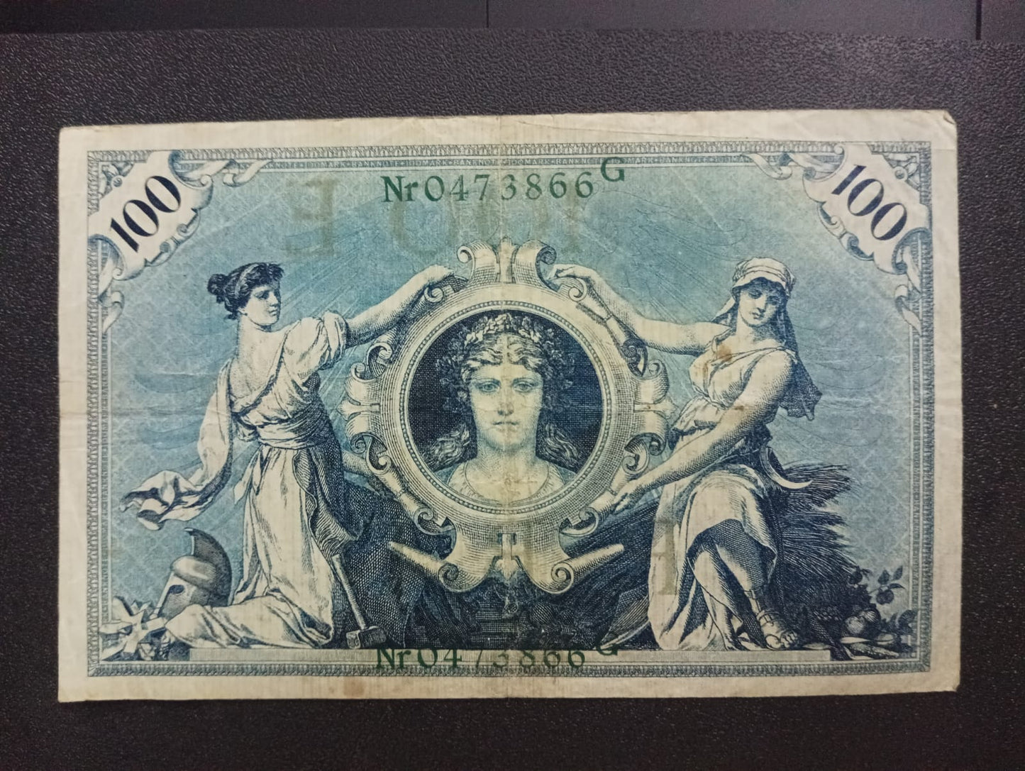 100 Mark 1908 Reichsbanknote; (green seal) - Germany (Ref : AUC0901)