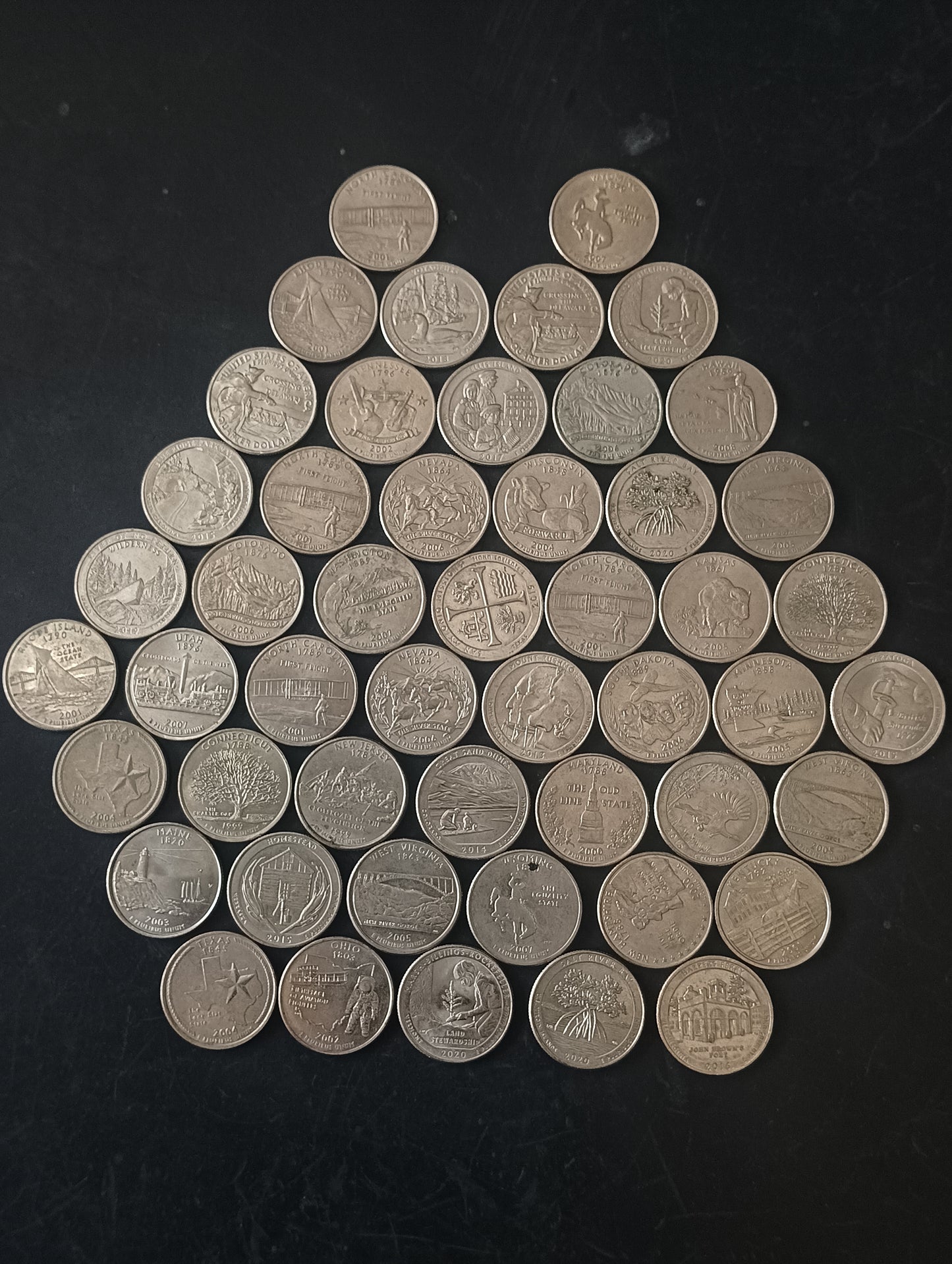 Lot of 50 Coins - 1/4 Dollar Commemorative Coins - U.S.A. (Ref : AUC1444)