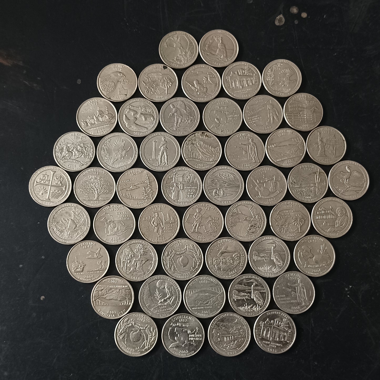 Lot of 50 Coins - 1/4 Dollar Commemorative Coins - U.S.A. (Ref: AUC1431)