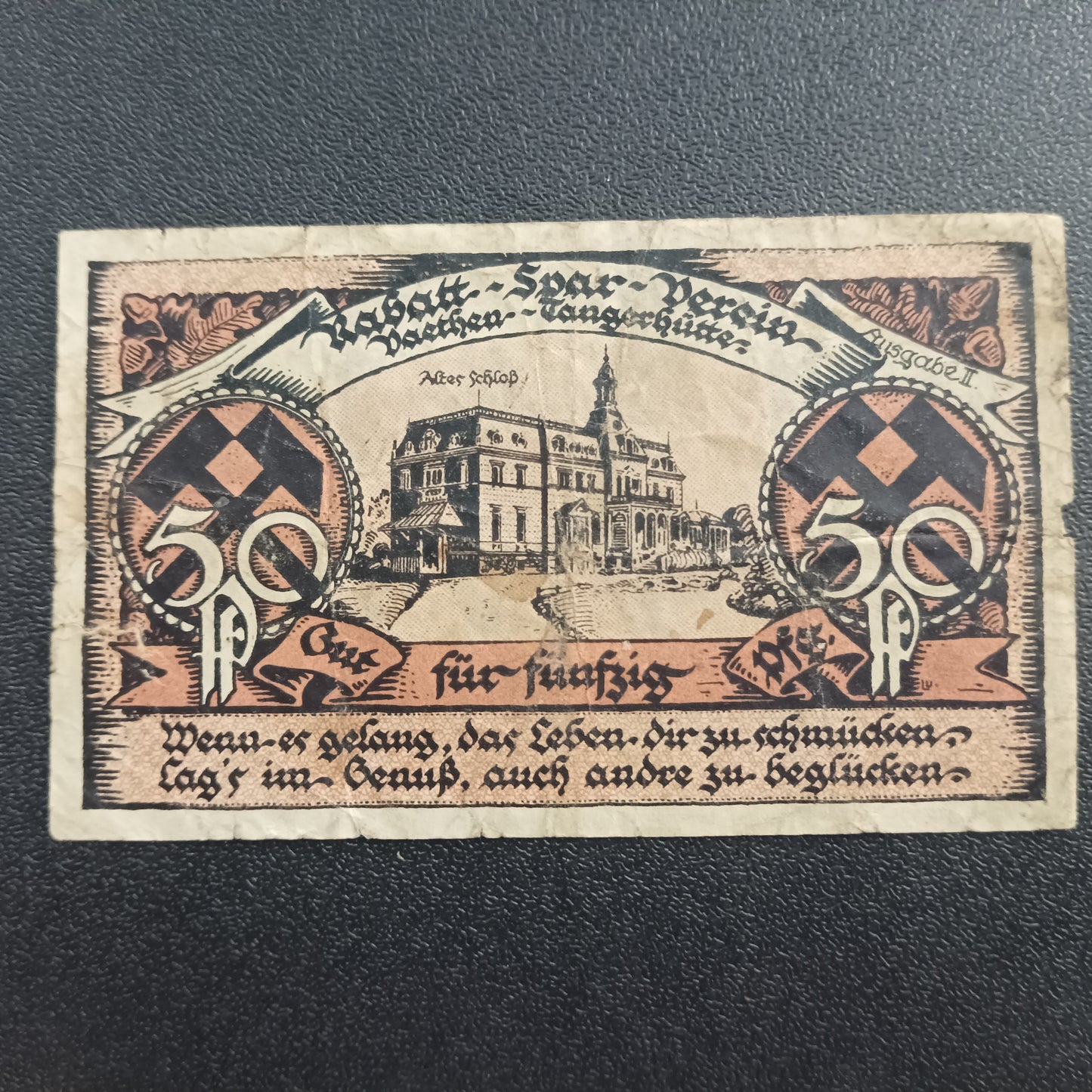 50 Pfennigs 1921 - Municipality of Vaethen-Tangerhütte (Prussian province of Saxony) - German Notgeld (Ref: AUC0732)