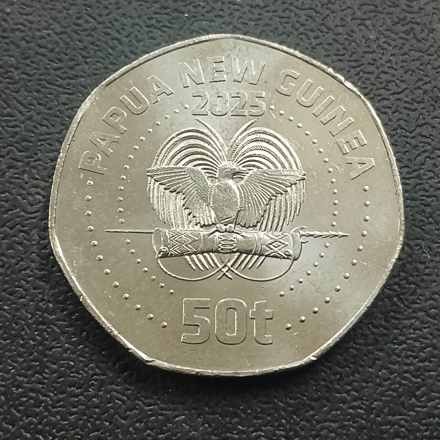 50 Toea 2025 UNC- Charles III 50th Anniversary of Independence; Coloured - Papua New Guinea