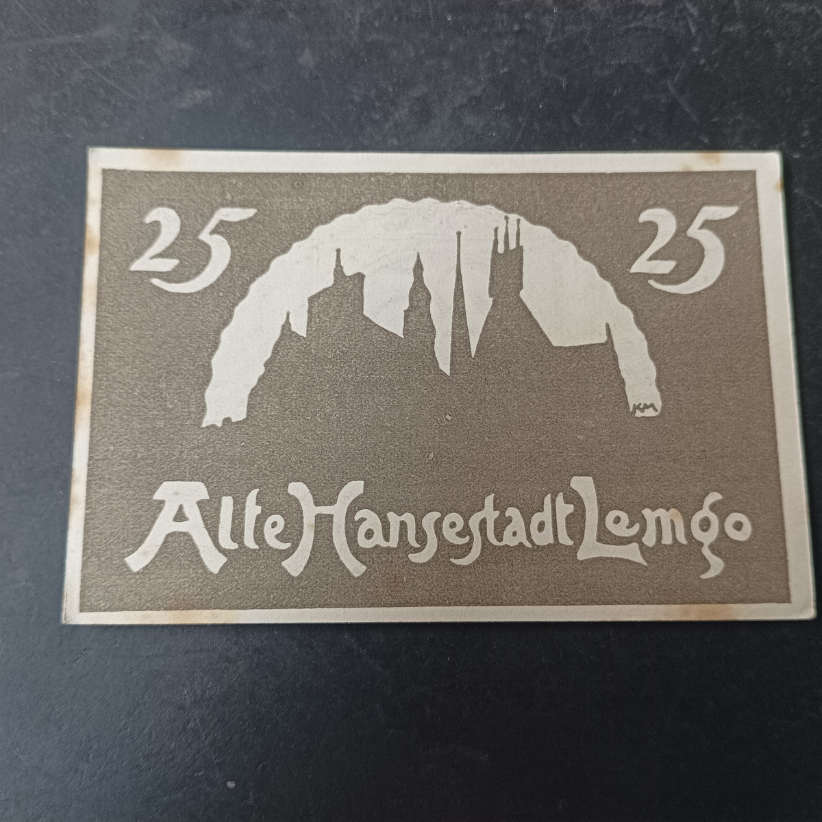 25 Pfennig 1921 - City of Lemgo (Federal state of Lippe) - German Notgeld (Ref: AUC2039)