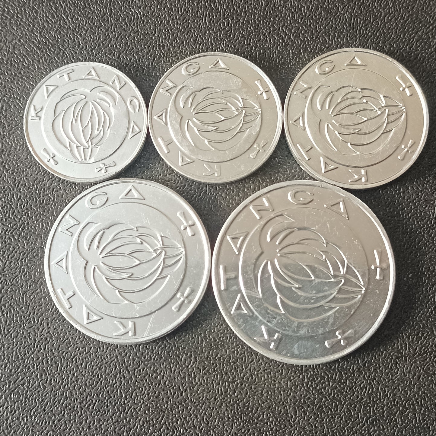 Set of 5 UNC Coins - Katanga - The Big Five series (Leopard/Lion/Buffalo/Rhino/Elephant)