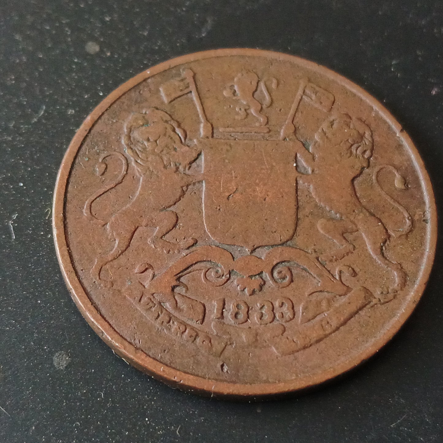 1/4 Anna 1833 Bombay Presidency - (Ref: AUC1384)