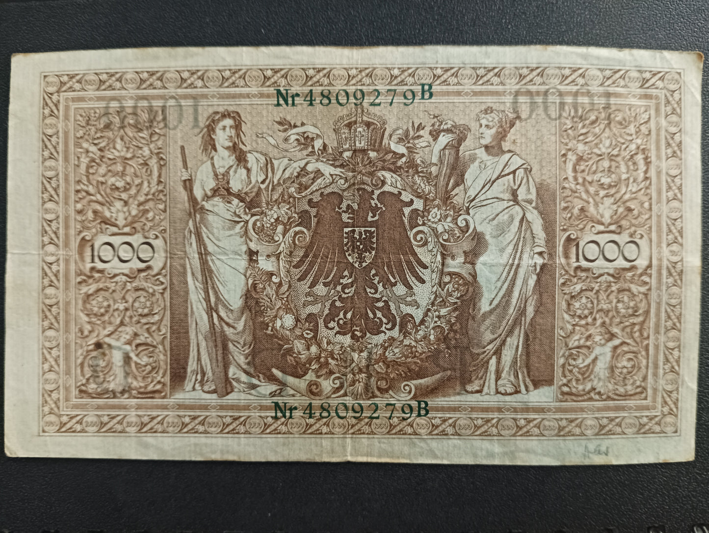1000 Mark 1910 Reichsbanknote (green seals) - Germany (Ref : AUC0751)