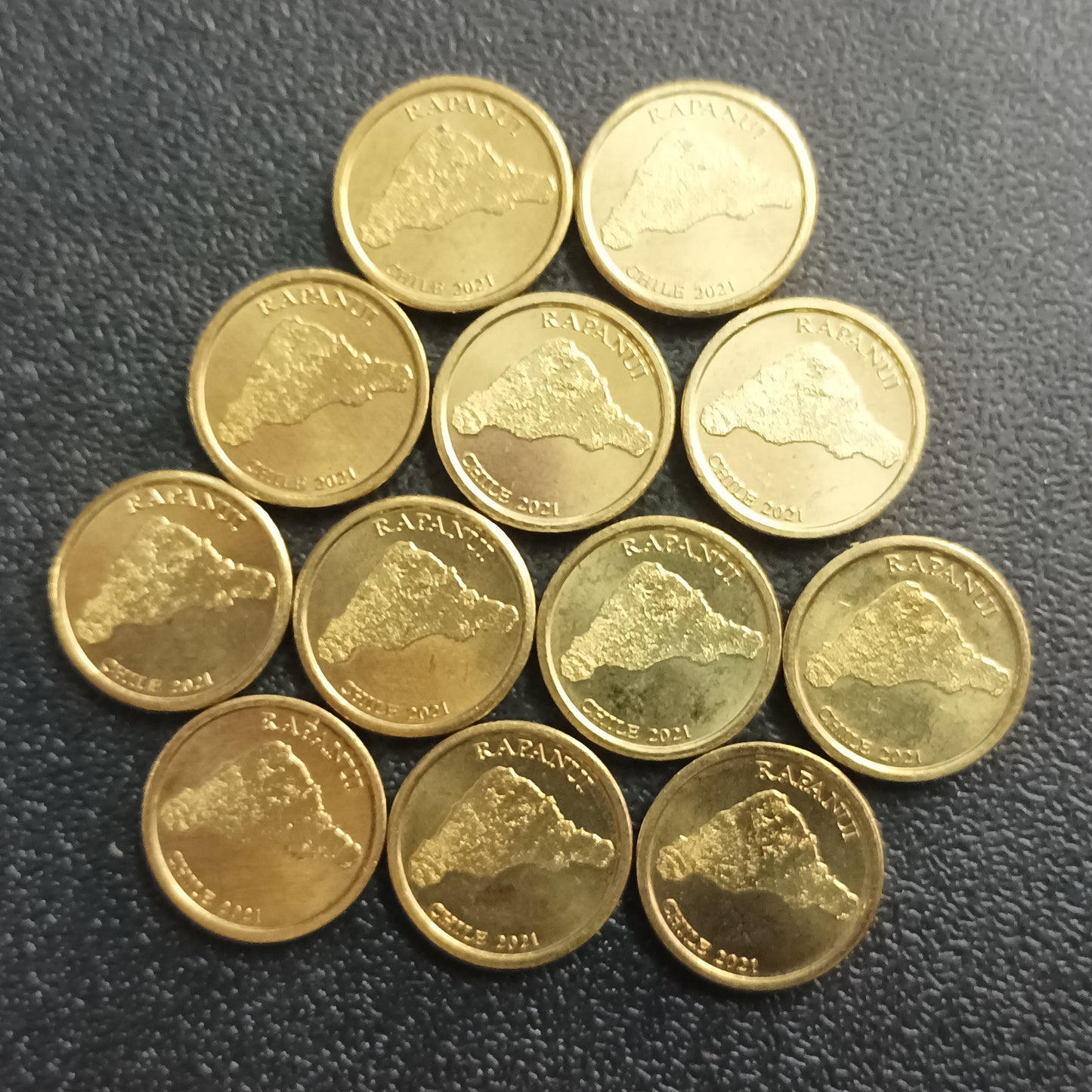 Set of 12 different x 1 Peso 2021 UNC - Rapa Nui (Easter Islands)