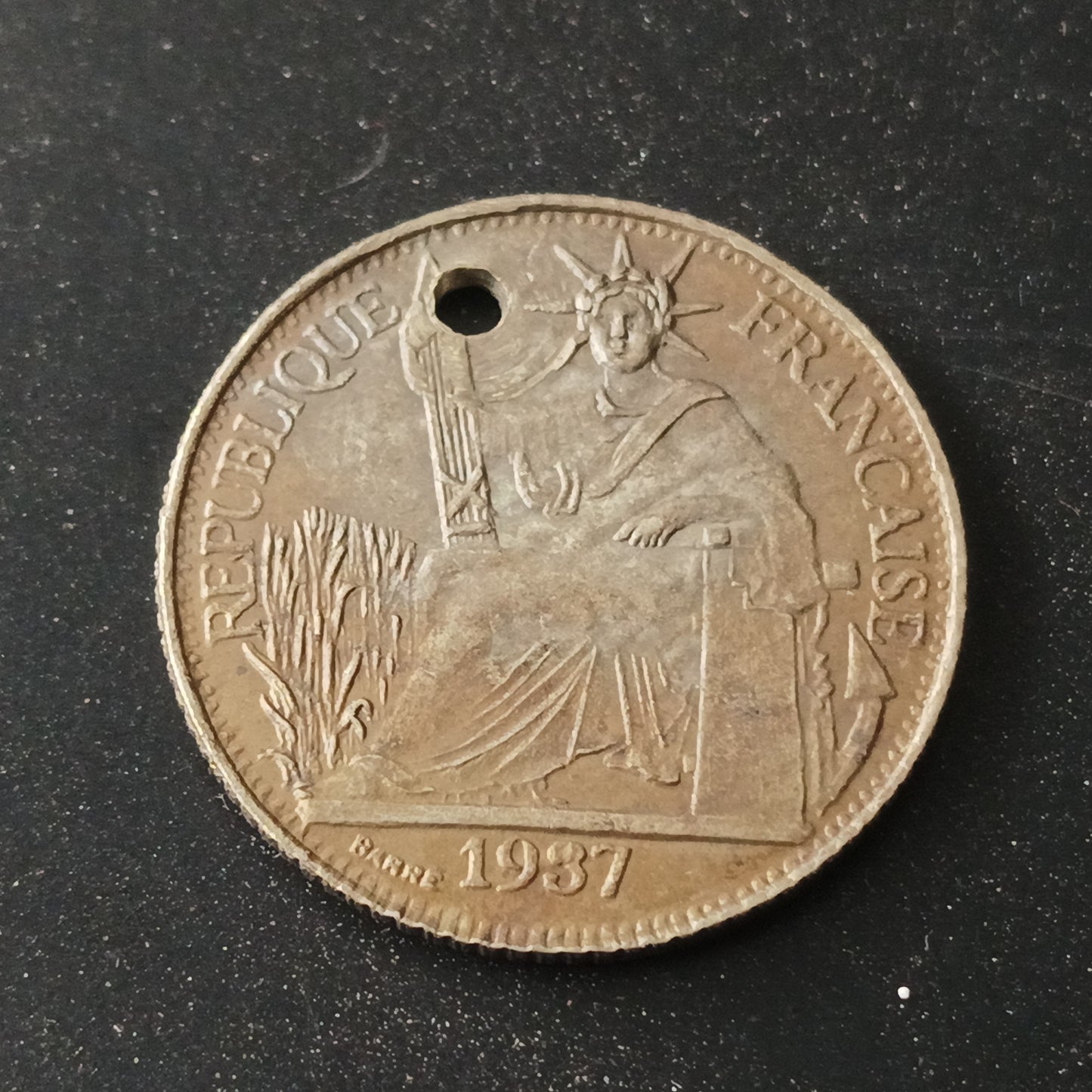 10 Cents 1937 - French Indochina (0.68 Silver) - (Ref : AUC1306)