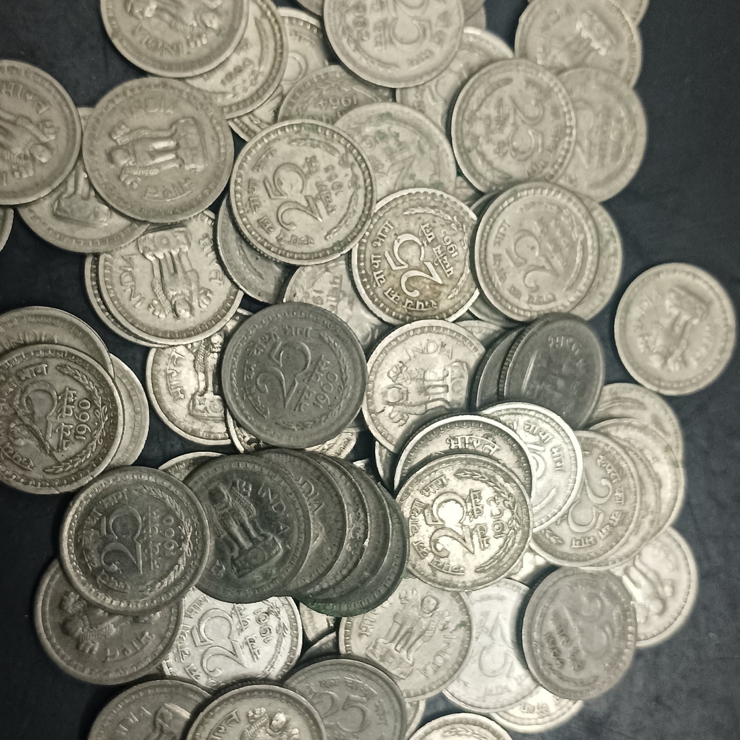 Lot of 25 Naye Paise/Paise Nickel Coins (1957 to 1968 Mix Years)