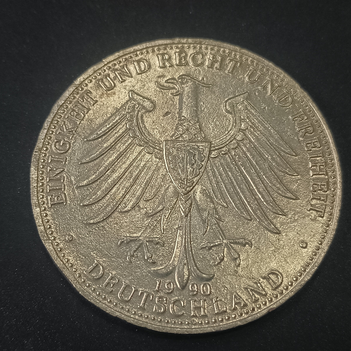 Medal - Deutschland einig Vaterland 1990( 1st Anniversary of Union of GDR and BRD) - Germany (Ref: AUC1926)