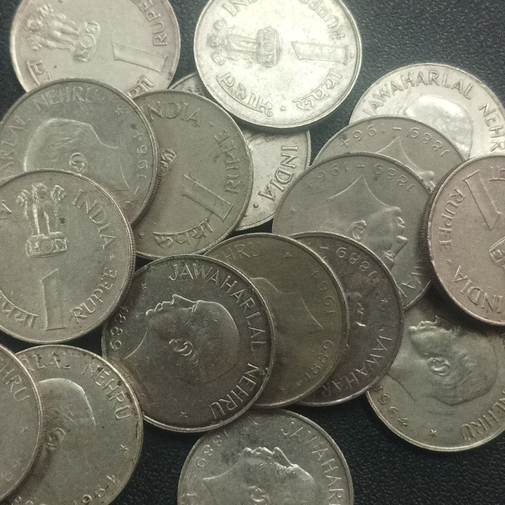 1 Rupee 1964 (Death of Jawaharlal Nehru) XF condition - Circulating Commemorative Coin (1 nos x random mint)