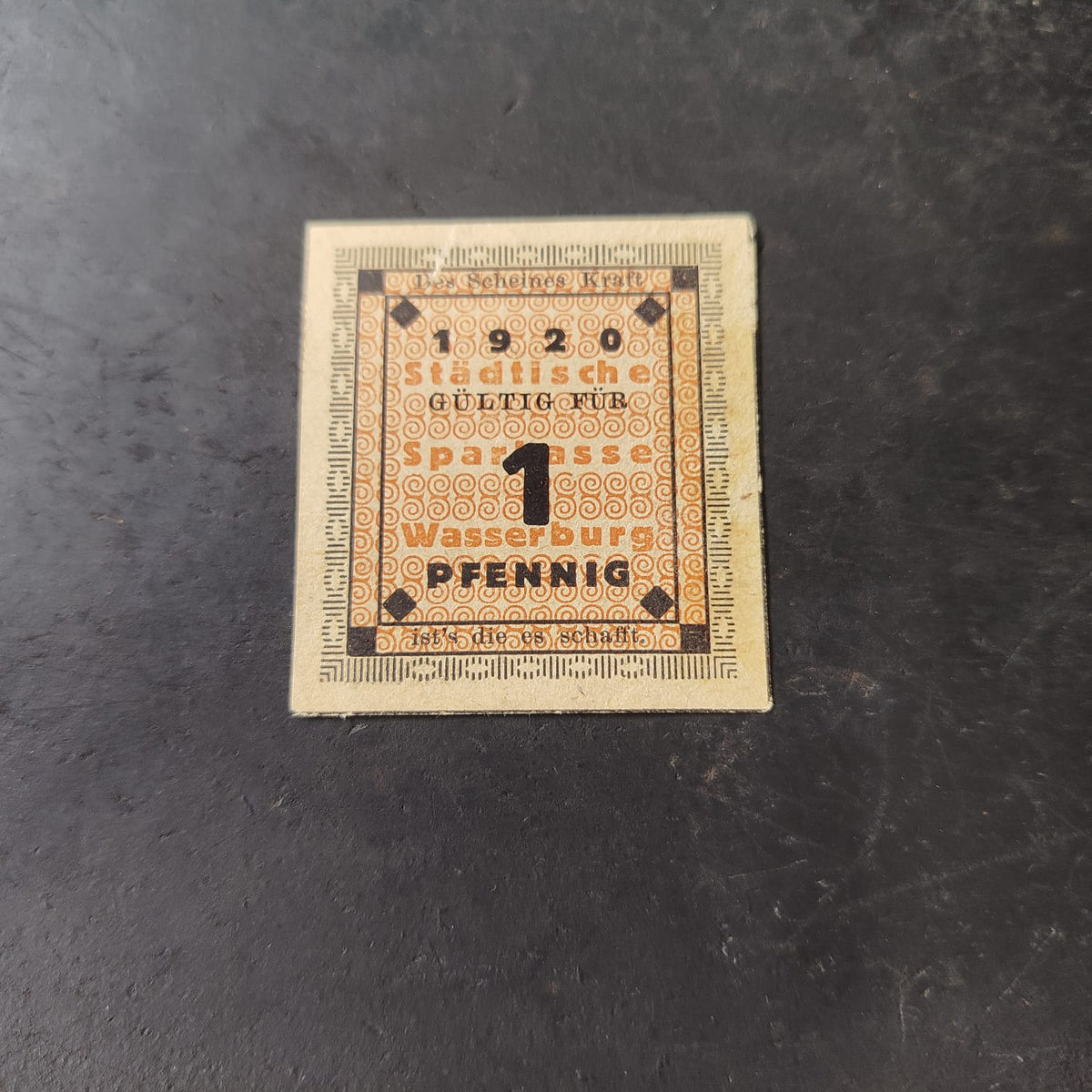 1 Pfennig 1920 - City of Wasserburg am Inn (Federal State Of Bavaria ) - German Notgeld (Ref : AUC1971)