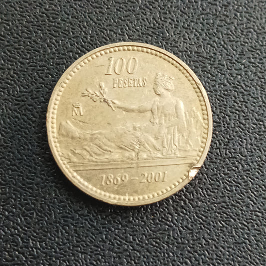 100 Pesetas 2001 (Last Issue of Pesetas) - Spain Circulating Commemorative Coin