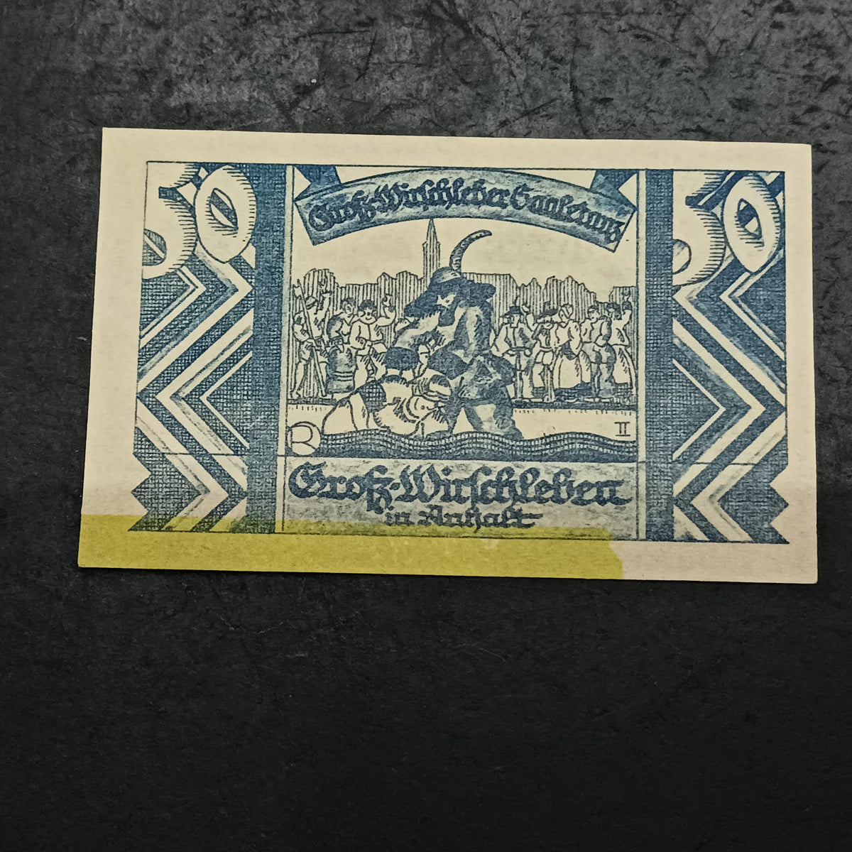 50 Pfennigs 1921 - Municipality of Großwirschleben (Federal state of Anhalt) -  German Notgeld (ref: AUc2093)