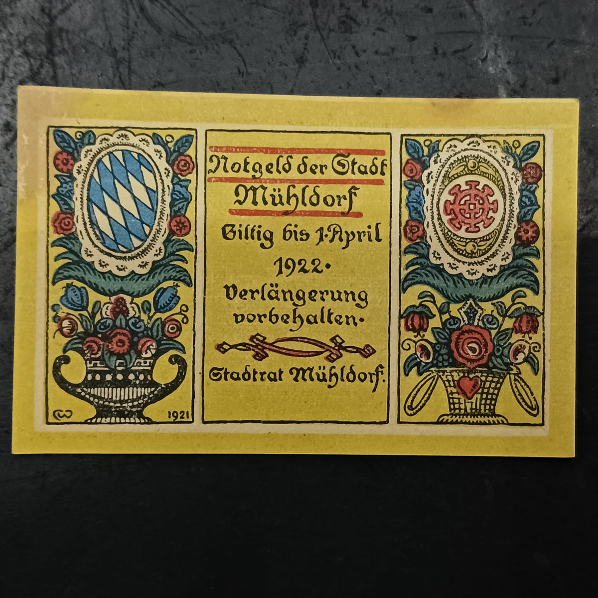 30 Pfennigs 1921 -  City of Mühldorf am Inn (Federal state of Bavaria) - German Notgeld (Ref: AUC1944)