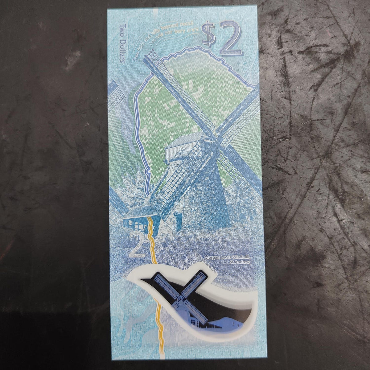 2 Dollars 2022 UNC Polymer - Barbados