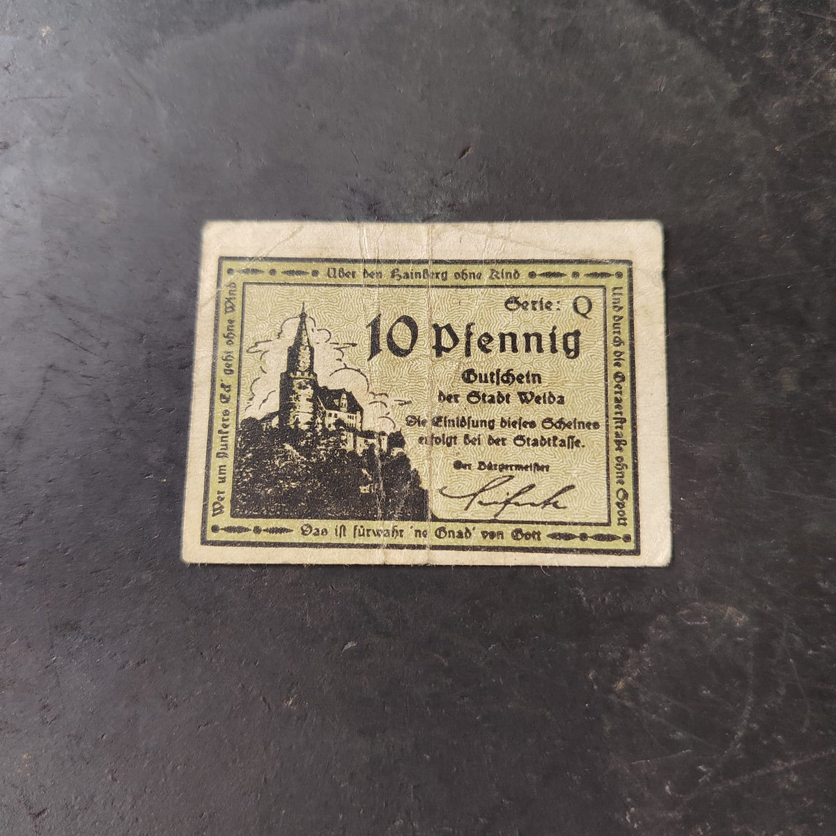 10 Pfennigs 1918 - City of Weida (Thuringia) - German Notgeld (Ref : AUC1972)