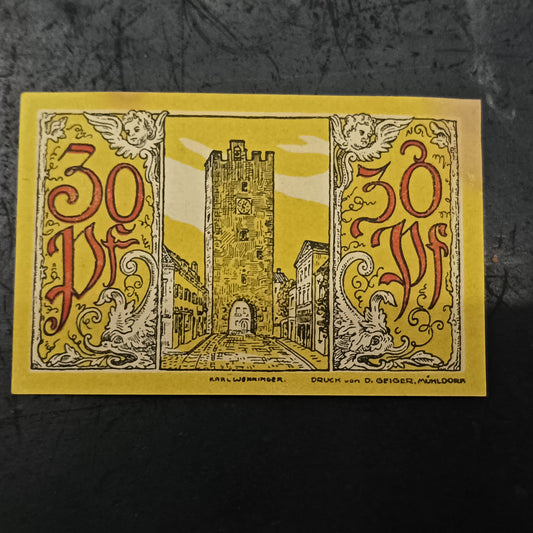 30 Pfennigs 1921 -  City of Mühldorf am Inn (Federal state of Bavaria) - German Notgeld (Ref: AUC1944)