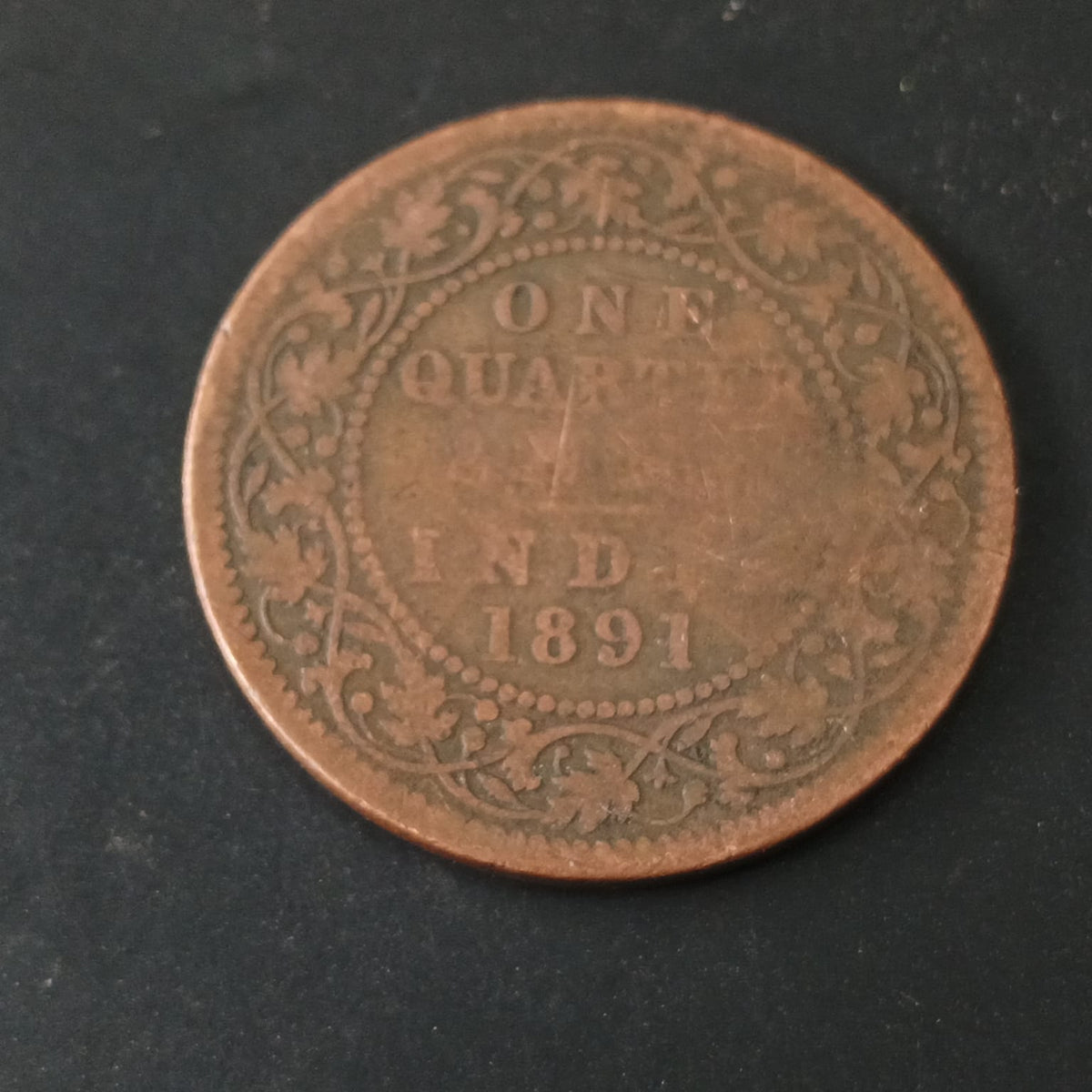 1/4 Anna 1891 Victoria- British India (Ref: AUC2062)