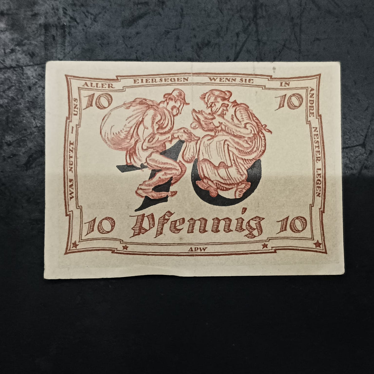 10 Pfennigs Caricature Series - Issue 4 - 	City of Arnstadt (Thuringia) (Federal state of Thuringia) - German Notgeld (Ref: AUC1942)