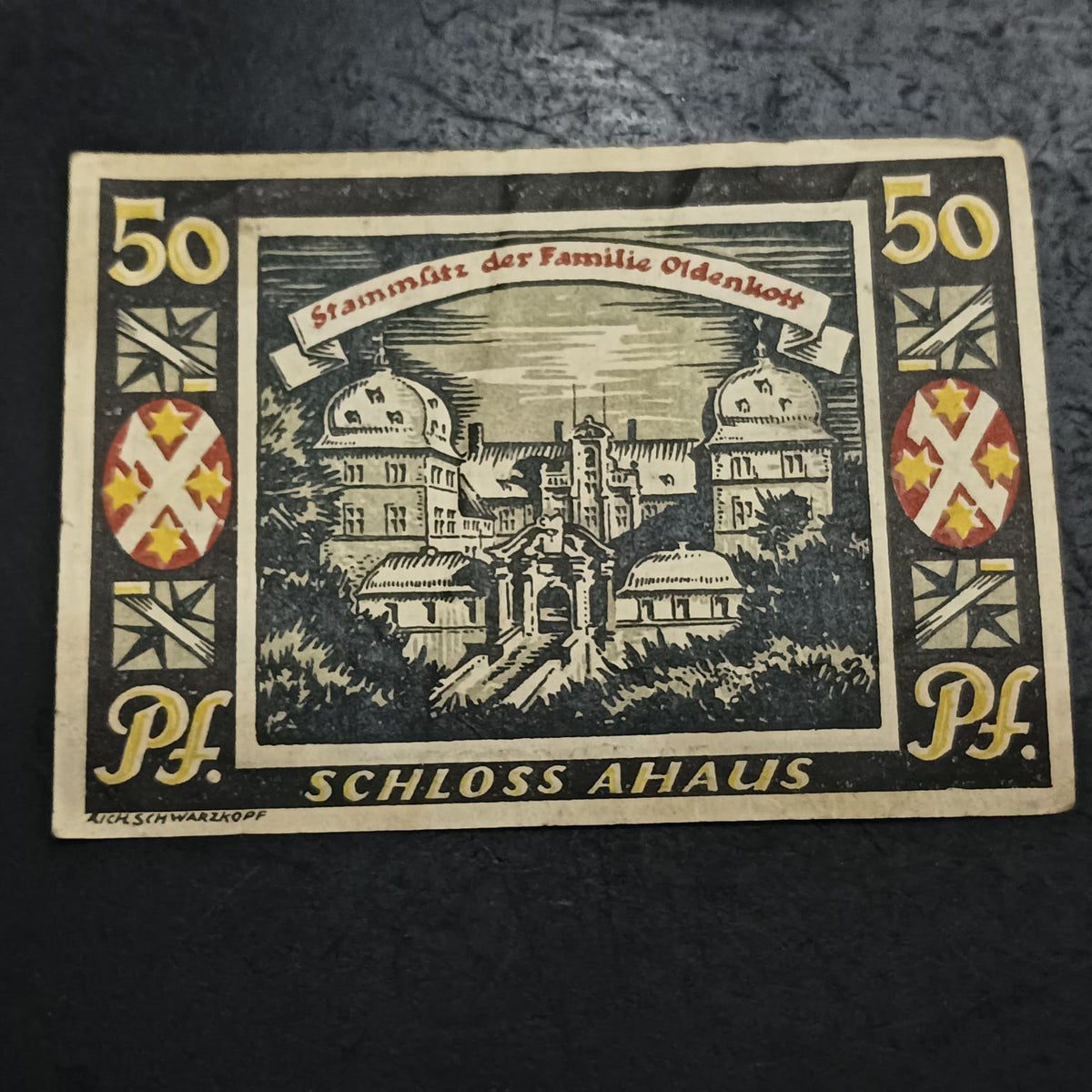 50 Pfennigs 1921 - City of Ahaus (Prussian province of Westphalia) - German Notgeld (Ref: AUc2095)