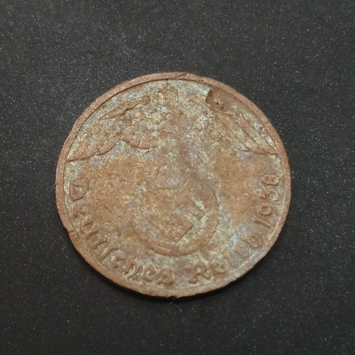 1 Reichspfennig 1938D Third Reich - Germany (Ref: AUC2097)