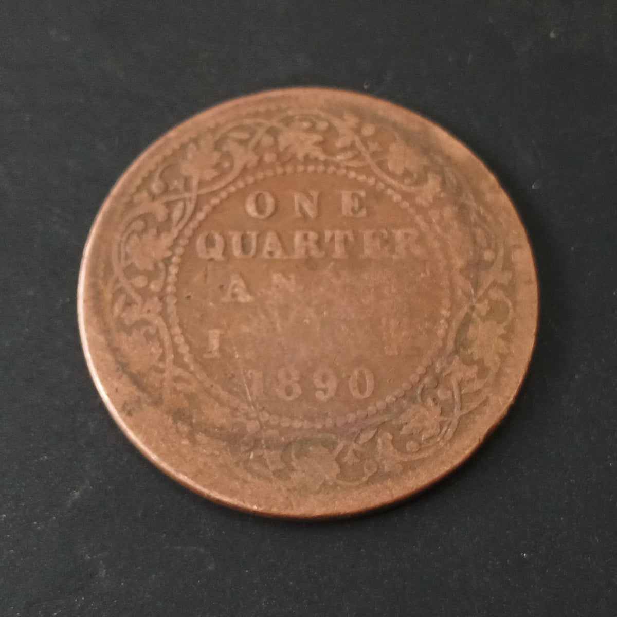 1/4 Anna 1890 Victoria - British India (Ref: AUC2059)