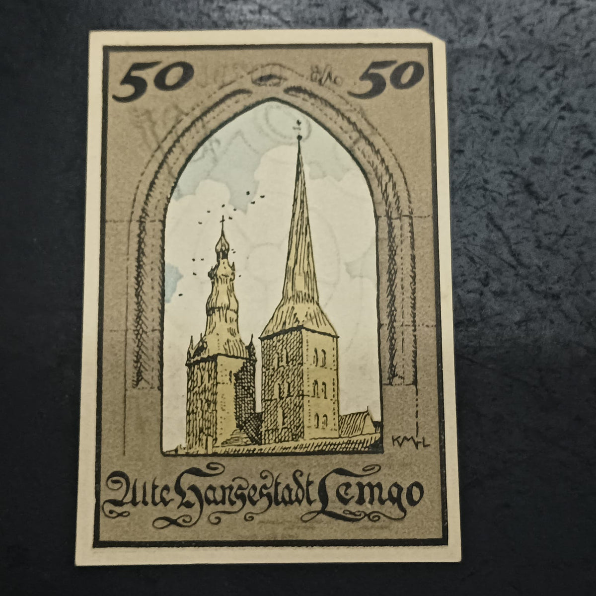 50 Pfennigs 1921 - City of Lemgo (Federal state of Lippe) - German Notgeld (Ref: AUC2092)