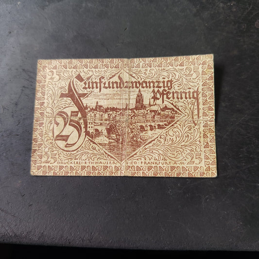 25 Pfennigs 1919 - City of Frankfurt am Main (Prussian province of Hesse-Nassau) - German Notgeld (Ref : AUC1975)