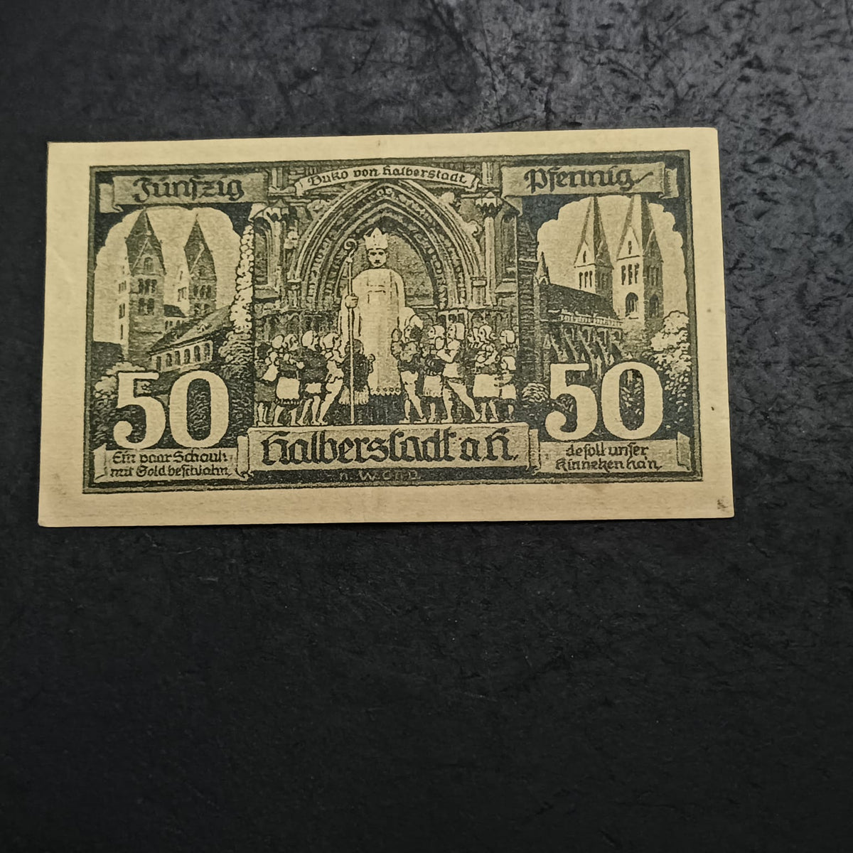 50 Pfennigs 1921 - City of Halberstadt (notgeld) (Prussian province of Saxony)- German Notgeld (Ref: AUC2094)