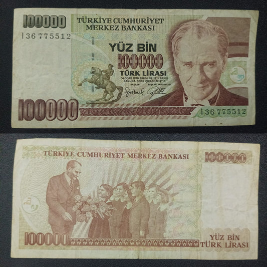 100000 Lira (1996-1999)-Turkey (Ref : 260402N)