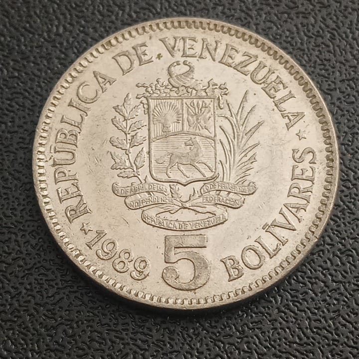 5 Bolivares 1990 XF - Venezuela