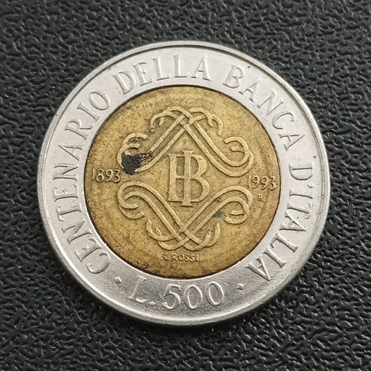 500 Lire 1993 (Bank of Italy Centennial) - Italy