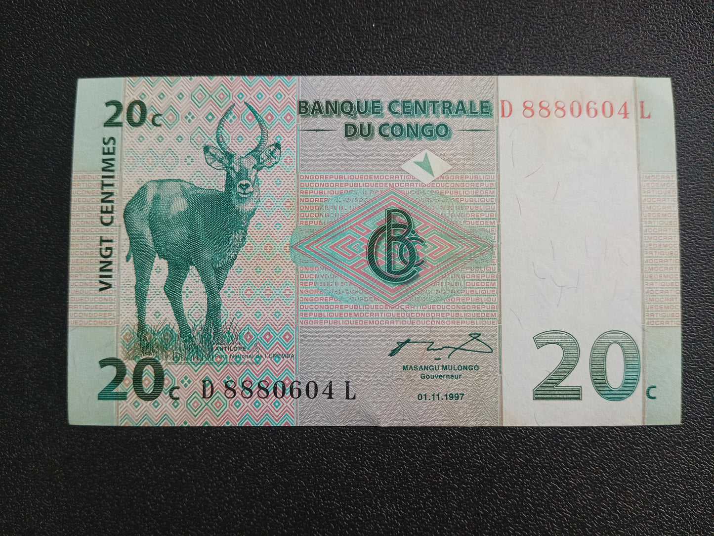 20 Centimes 1997 UNC - Congo