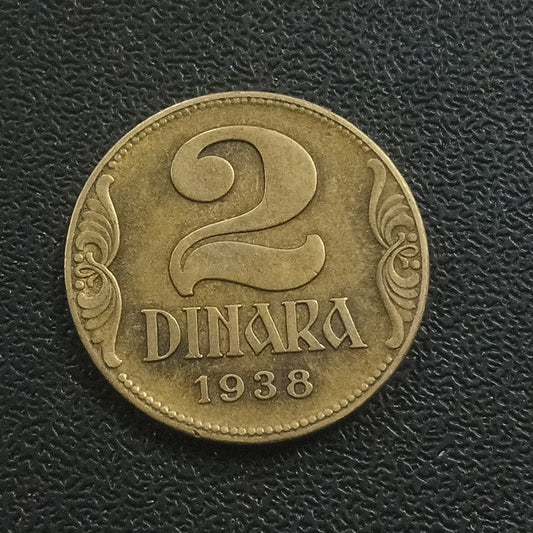 2 Dinara 1938 (large Crown) - Yugoslavia