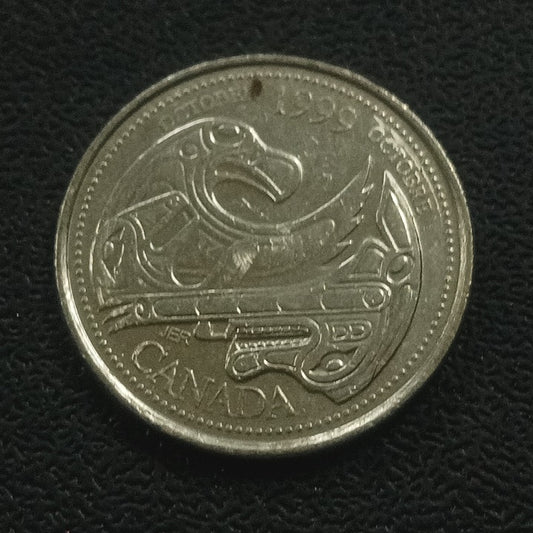 25 Cents 1999 ( October : The History of Canada through Second Millenium) - Canada - Circulating Commemorative Coin