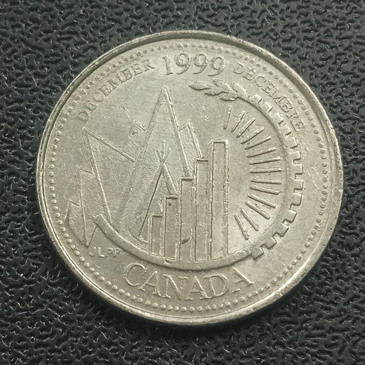 25 Cents 1999 ( December : The History of Canada through Second Millenium) - Canada - Circulating Commemorative Coin