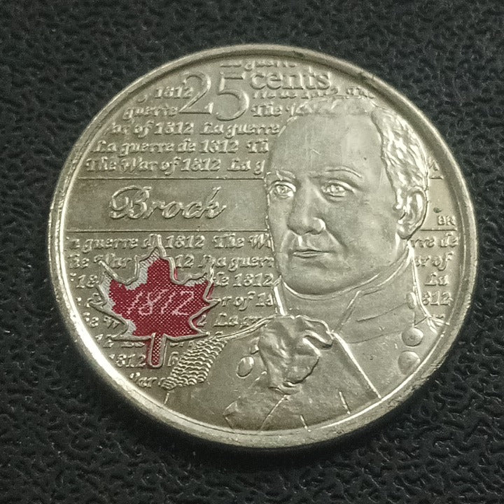 25 Cents 2012 ( Sir Isaac Brock Colored: The War of 1812) - Canada