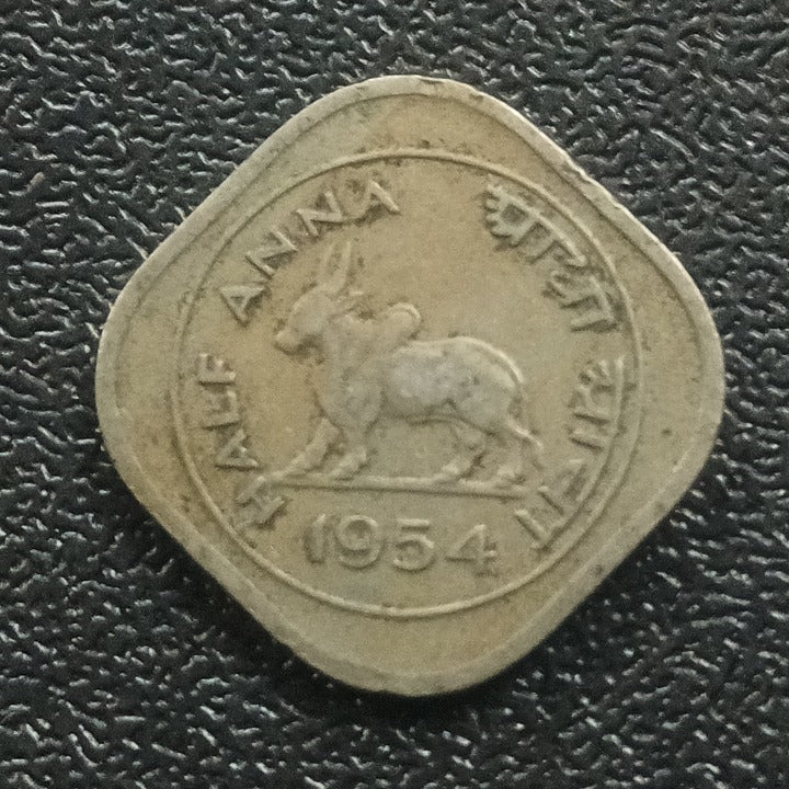 1/2 Anna Bull 1954 Calcutta (Ref : 251003)