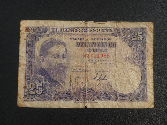 25 Peseta 1954 - Spain (Ref : 301014N)