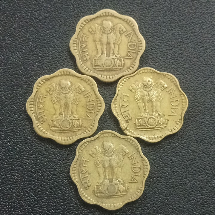 10 Paise Aluminum Bronze - Set of 4 Coins (1968/1969/1970/1971)