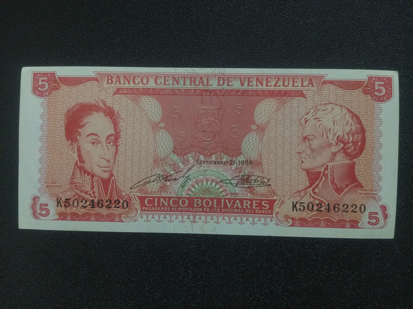 5 Bolivares 1989 UNC - Venezuela