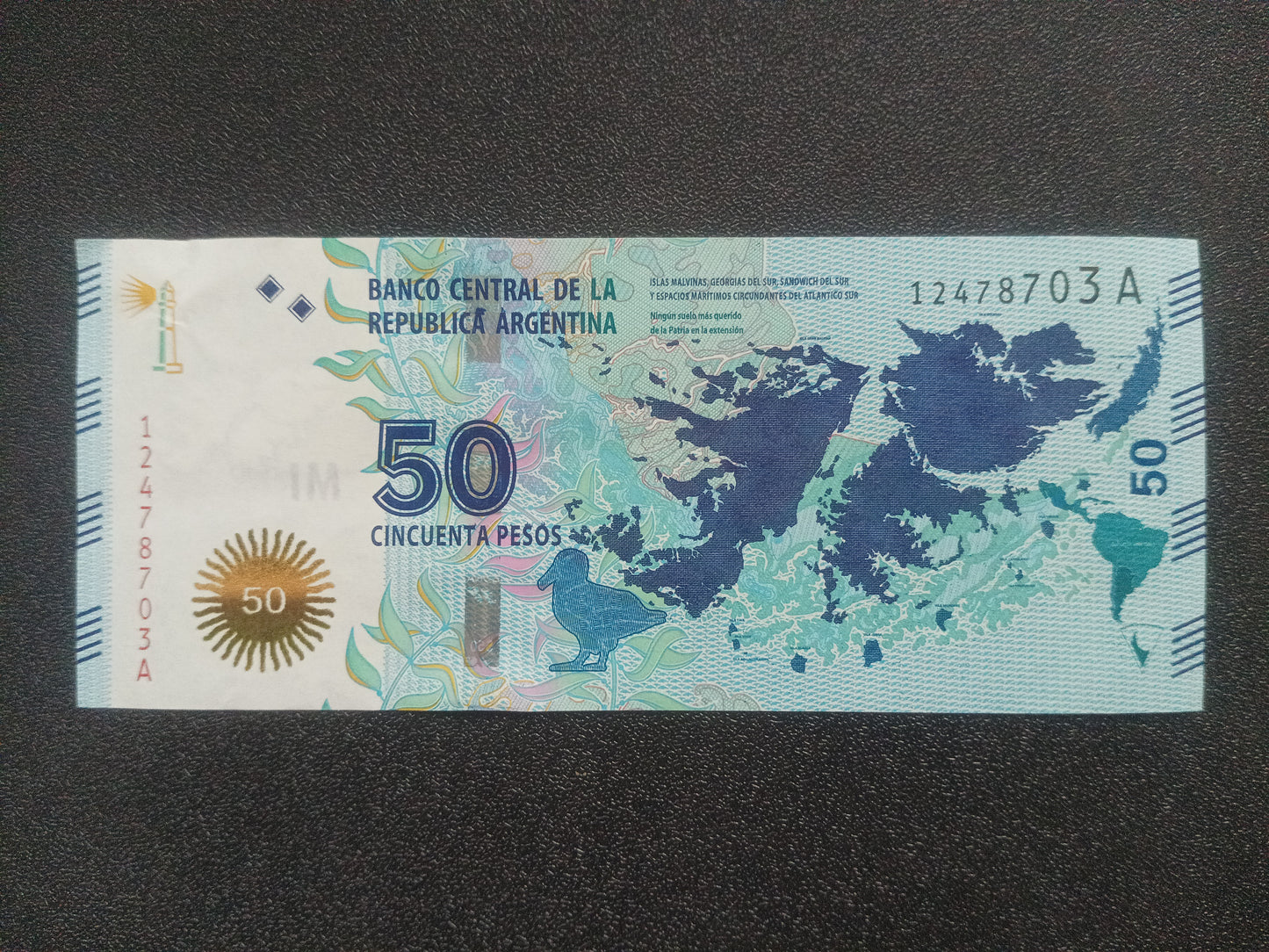 50 Pesos 2015 UNC ( The Falkland War) Commemorative Note - Argentina