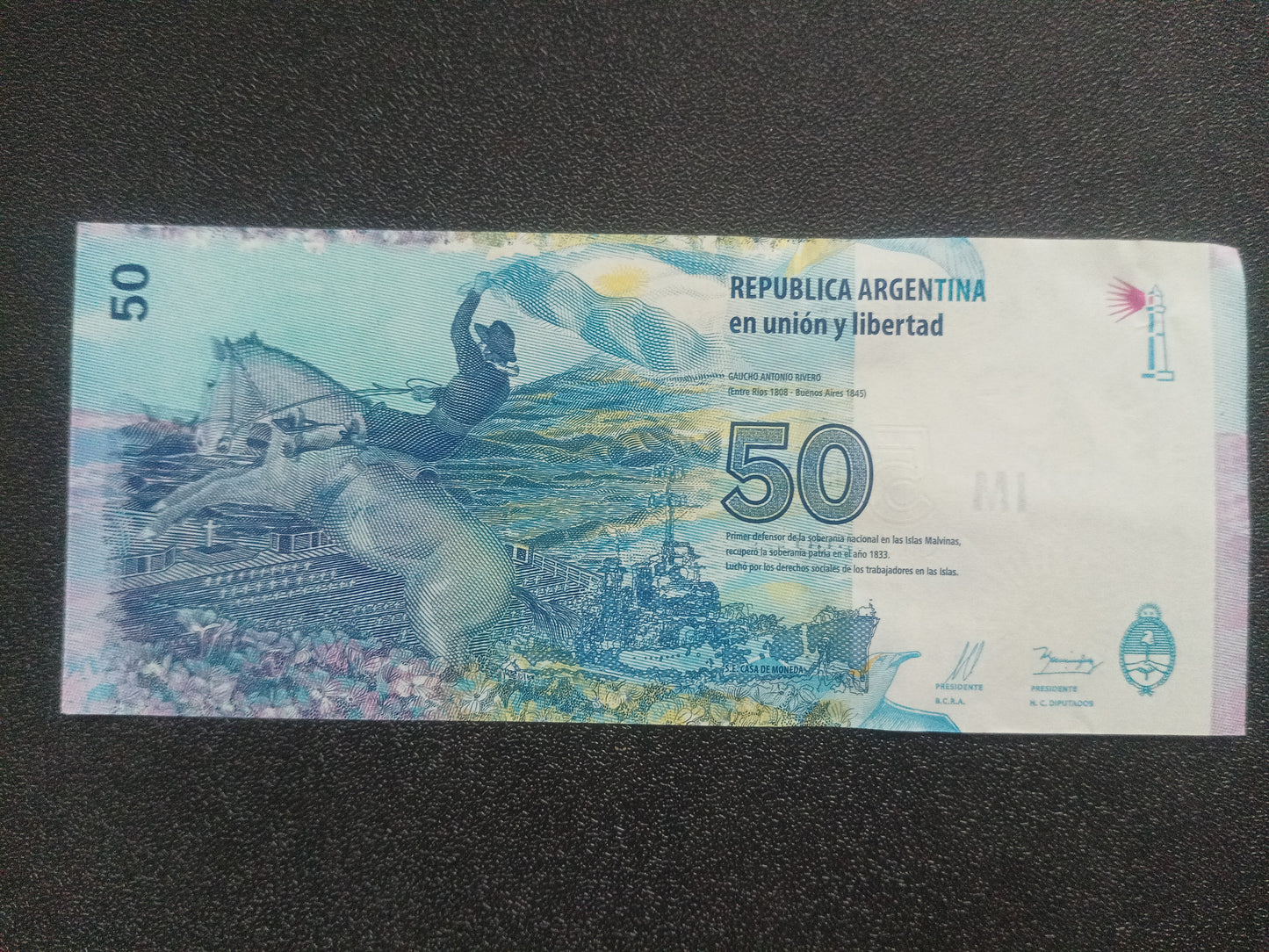 50 Pesos 2015 UNC ( The Falkland War) Commemorative Note - Argentina